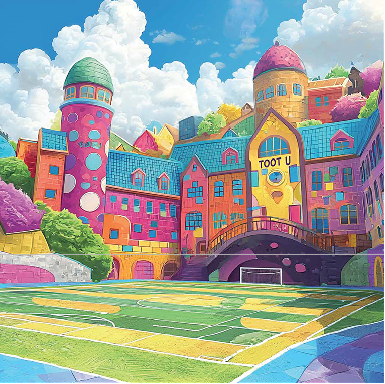 The colourful Toot U school in Tootsville